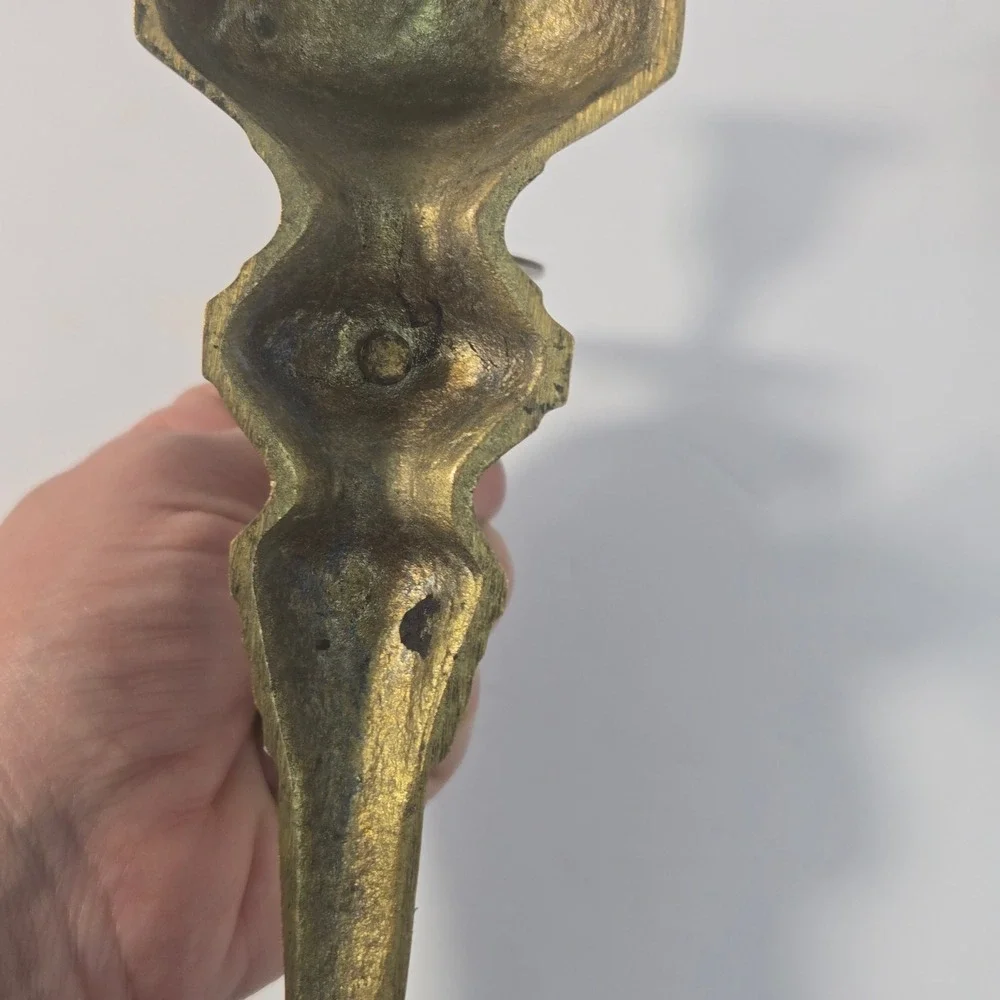 Vintage Solid Brass Wall Sconce Candle Holders Set of 2 Ornate Scroll Arm 10.5